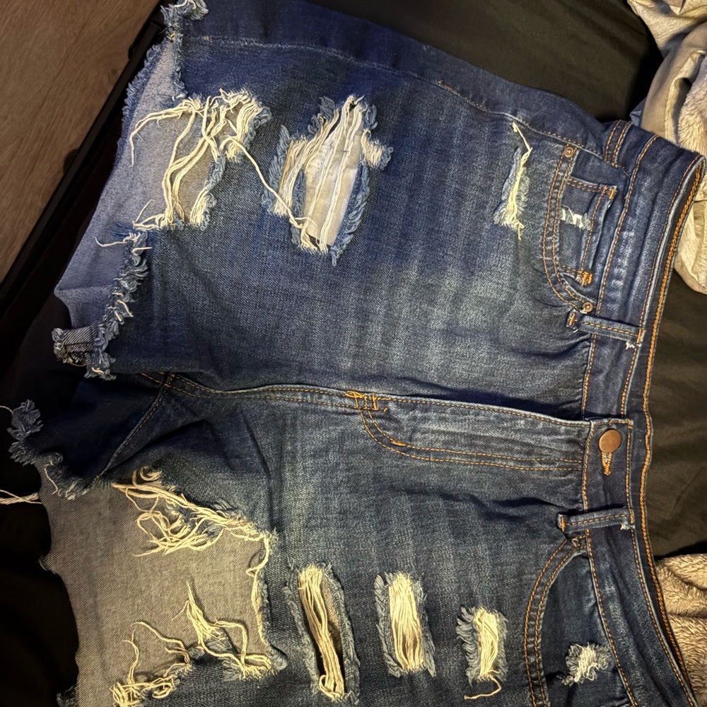 SHEIN Distressed Blue Jean Shorts